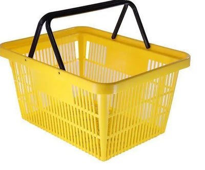 20 Litre Plastic Shopping Basket - 10 Units - 6 Colours