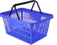 20 Litre Plastic Shopping Basket - 10 Units - 6 Colours