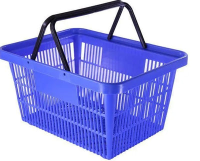 20 Litre Plastic Shopping Basket - 10 Units - 6 Colours