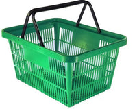 20 Litre Plastic Shopping Basket - 10 Units - 6 Colours