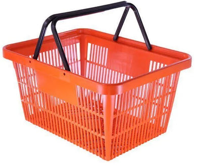20 Litre Plastic Shopping Basket - 10 Units - 6 Colours