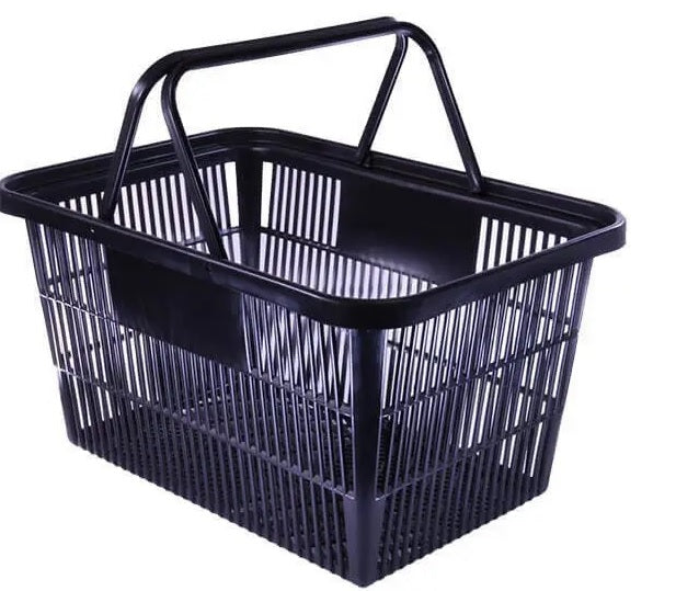 26 Litre Plastic Shopping Basket - 10 Units - 4 Colours