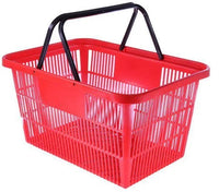 26 Litre Plastic Shopping Basket - 10 Units - 4 Colours
