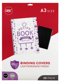 GBC Ibico A3 Black Leathergrain Binding Covers