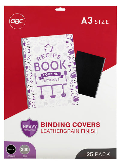 GBC Ibico A3 Black Leathergrain Binding Covers