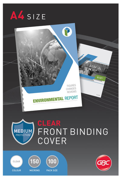 GBC Ibico A4 150 Micron Clear Binding Covers