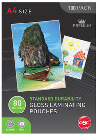 GBC Signature A4 80 Micron Gloss Laminating Pouches 100PK