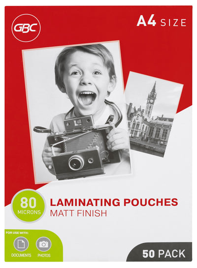 GBC A4 Matt Laminating Pouches - 80 Micron, Pack of 50