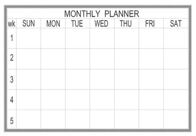 PROWITE Monthly Planner Whiteboard - 600mm x 900mm