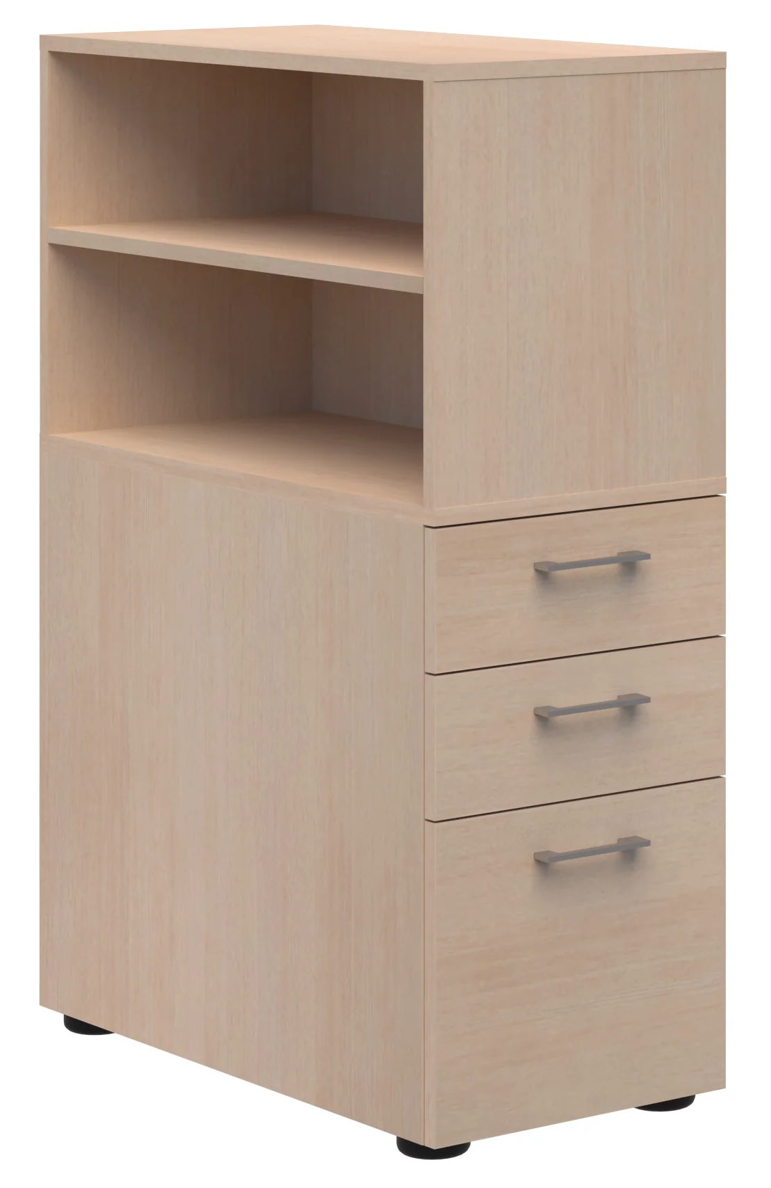 Mascot Personal Storage Unit - Open Shelf and Drawers - Right Side, Non-locking & Locking