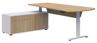 Summit ll Electric Height Adjustable Executive Desk with Left Side Cabinet - 8 Colour Options