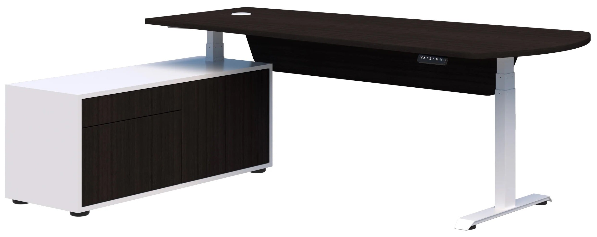 Summit ll Electric Height Adjustable Executive Desk with Left Side Cabinet - 8 Colour Options