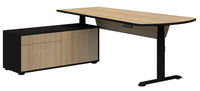 Summit ll Electric Height Adjustable Executive Desk with Left Side Cabinet - 8 Colour Options
