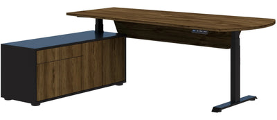 Summit ll Electric Height Adjustable Executive Desk with Left Side Cabinet - 8 Colour Options