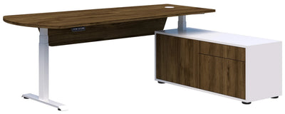 Summit ll Electric Height Adjustable Executive Desk with Right Side Cabinet - 8 Colour Options