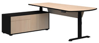 Summit ll Electric Height Adjustable Executive Desk with Left Side Cabinet - 8 Colour Options