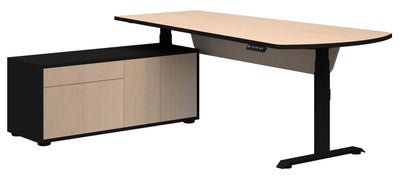 Summit ll Electric Height Adjustable Executive Desk with Left Side Cabinet - 8 Colour Options