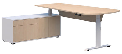 Summit ll Electric Height Adjustable Executive Desk with Left Side Cabinet - 8 Colour Options