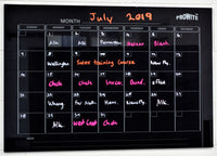 PROWITE Monthly Planner Glass Writing Board - 600mm x 900mm - 2 Colours