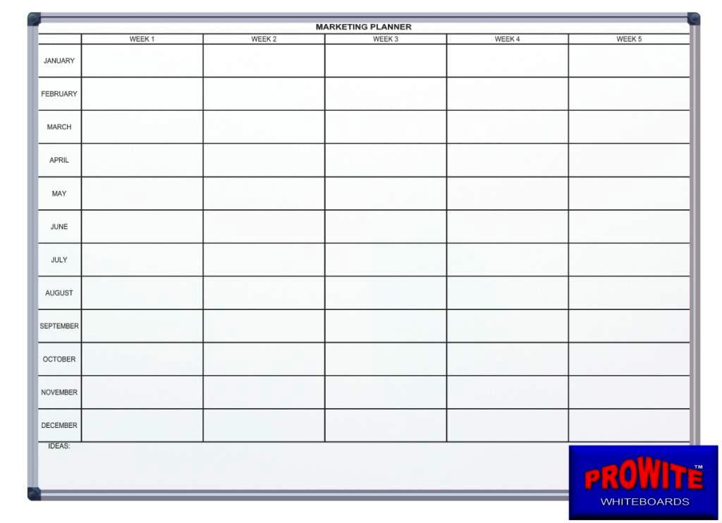 PROWITE Marketing Year Planner Whiteboard - 2 Sizes