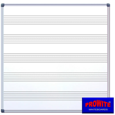 PROWITE Porcelain Music Whiteboard -  5 Sizes