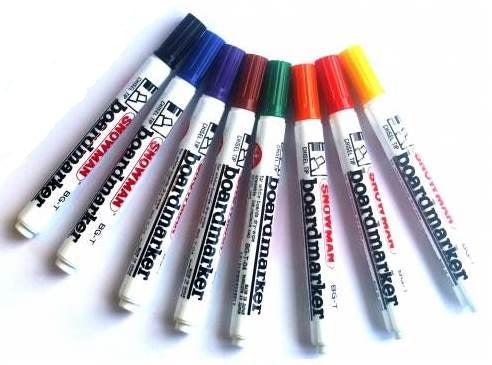 Snowman Chisel Tip Whiteboard Markers - Wallet of 8
