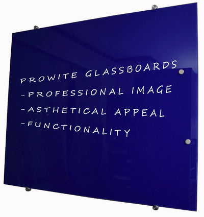 PROWITE Glass Writing Board with Gloss Back - 2 Sizes and 5 Colours