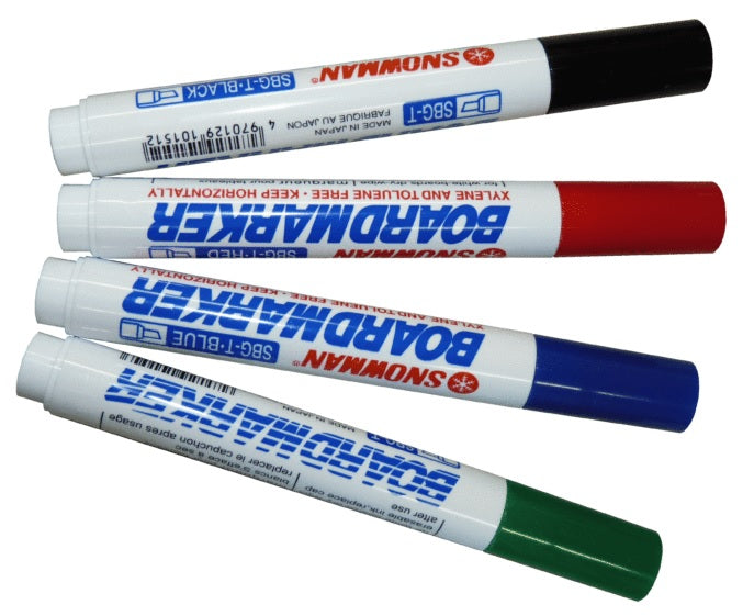 Snowman Chisel Tip Whiteboard Markers - Box of 12
