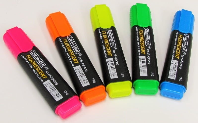 Snowman Chisel Tip Highlighter Markers - Box of 12