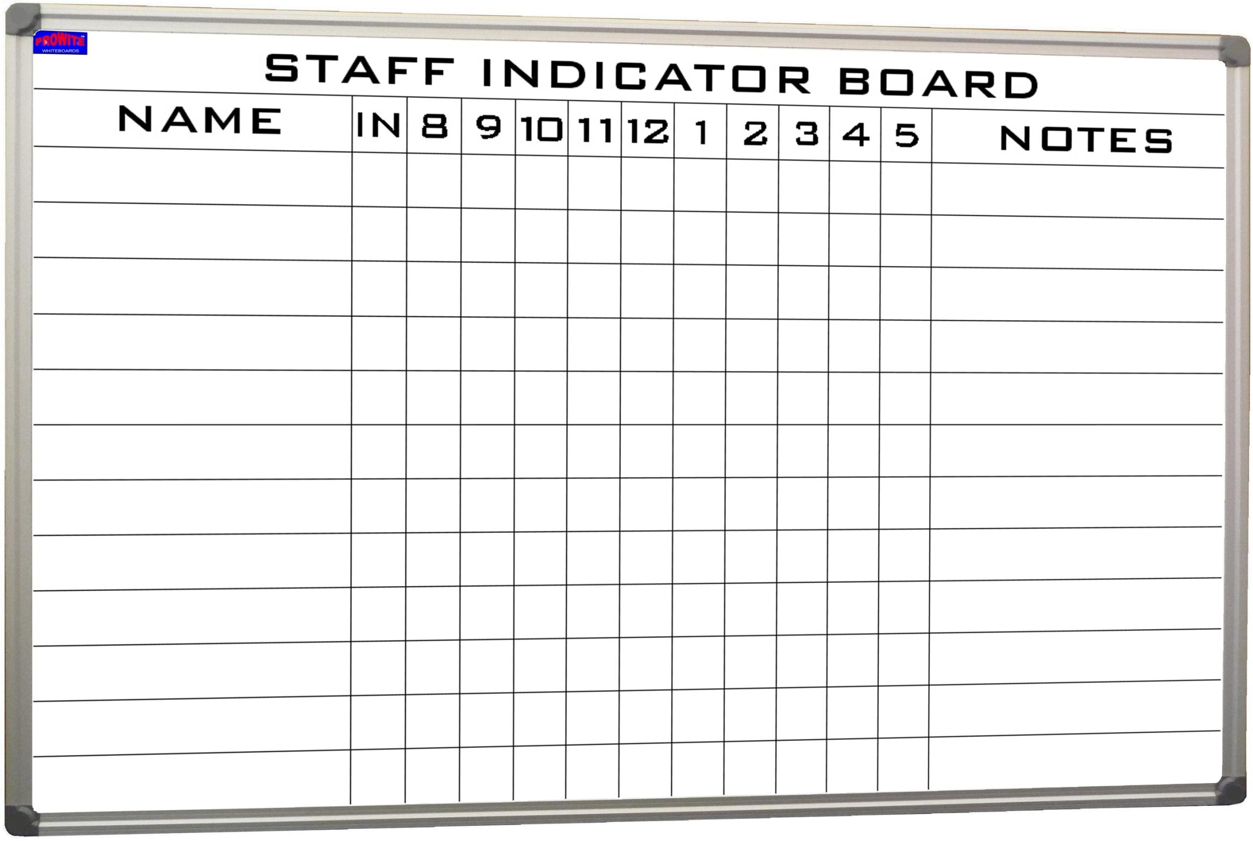 PROWITE Staff Indicator Whiteboard - 4 Sizes