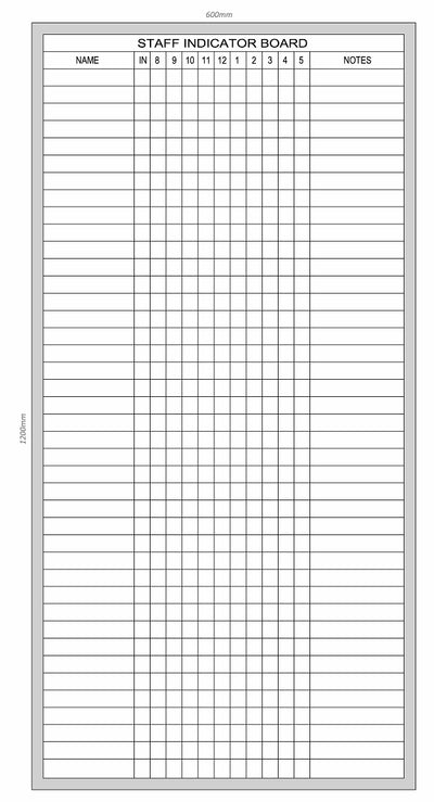 PROWITE Staff Indicator Whiteboard - 4 Sizes