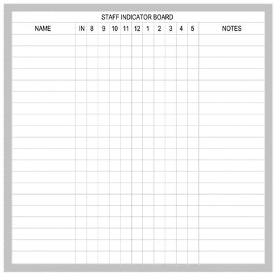 PROWITE Staff Indicator Whiteboard - 4 Sizes