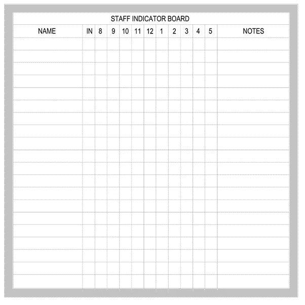 PROWITE Staff Indicator Whiteboard - 4 Sizes