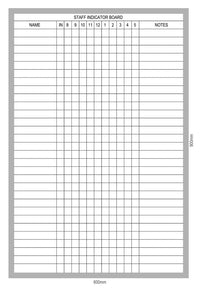 PROWITE Staff Indicator Whiteboard - 4 Sizes