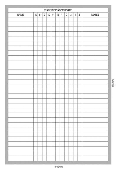 PROWITE Staff Indicator Whiteboard - 4 Sizes