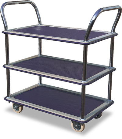Pressed Steel Shelf Trolleys - 2 Sizes