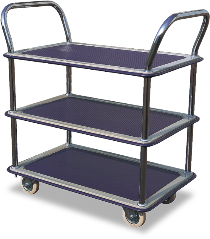 Pressed Steel Shelf Trolleys - 2 Sizes