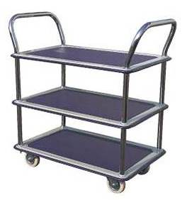 Large Pressed Steel Shelf Trolley - 2 & 3 Levels