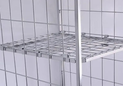 Zinc-plated Cage Trolley with Shelf
