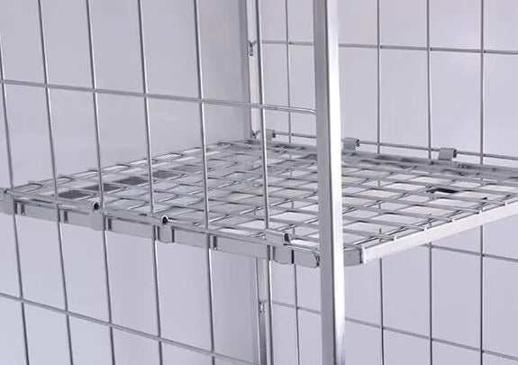 Zinc-plated Cage Trolley with Shelf