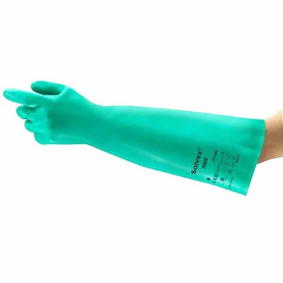 Ansell Solvex Cemical Resistant Gauntlet Gloves - 12 Pairs - 5 Sizes