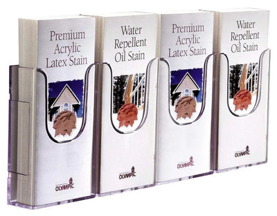 DLE Four Pocket Single Tier Wall Mounted Brochure Holder