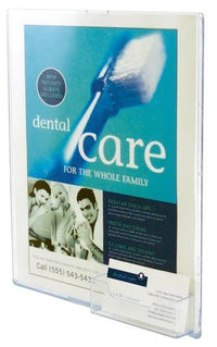 A4 Single Sided Portrait Wall Mounting Sign Holder with Business Card Holder