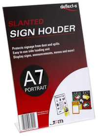 A7 Slanted Single Sided Portrait Menu/Sign Holder