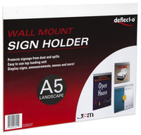 A5 Single Sided Landscape Wall Mounting Sign Holder