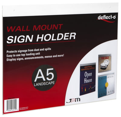A5 Single Sided Landscape Wall Mounting Sign Holder
