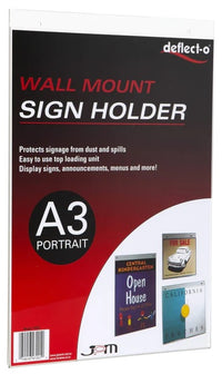 A3 Single Sided Portrait Wall Mounting Sign Holder