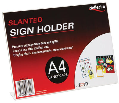 A4 Slanted Single Sided Landscape Menu/Sign Holder
