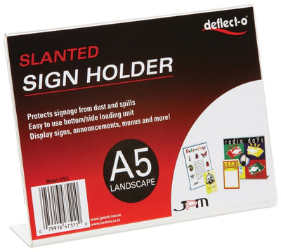 A5 Slanted Single Sided Landscape Menu/Sign Holder