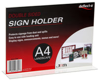 A4 Upright Double Sided Landscape Menu/Sign Holder